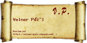 Velner Pál névjegykártya